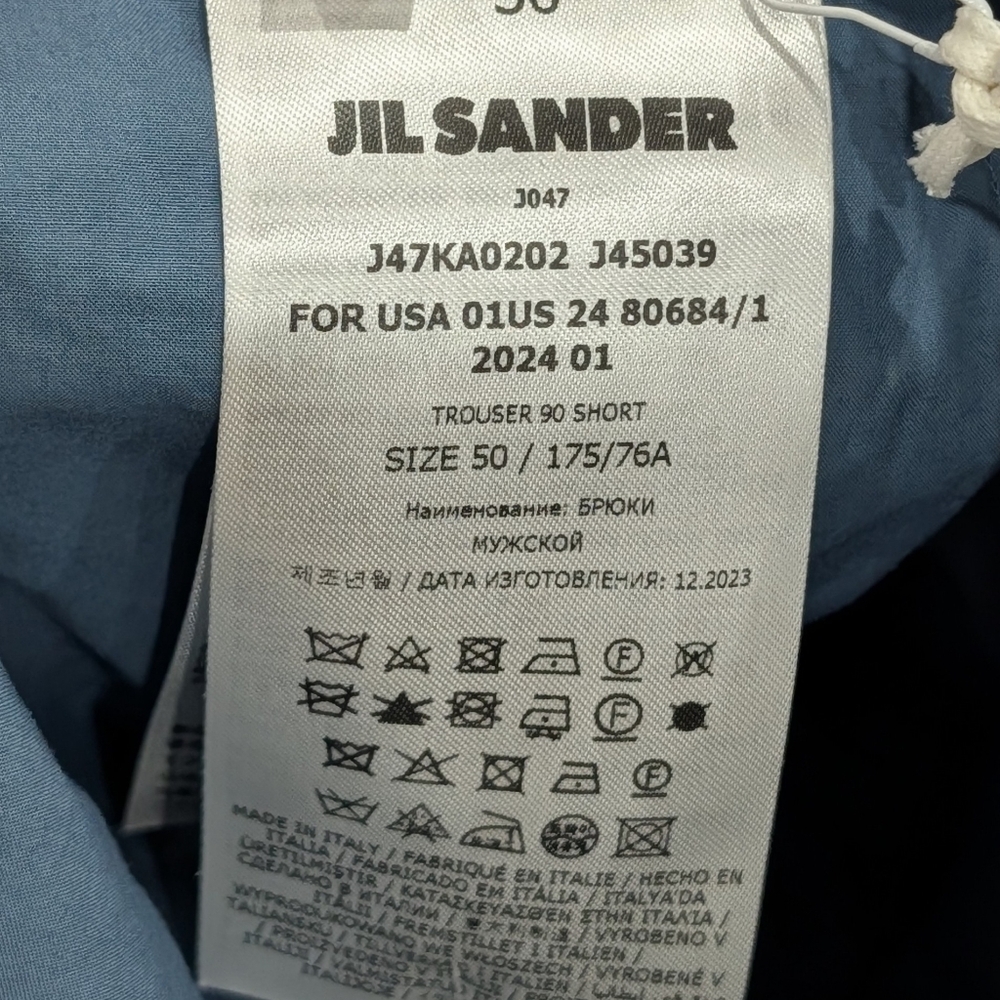 $1410 Mens JIL SANDER Belted Cargo Trouser Shorts French Blue 50 US 34 - Picture 5 of 7